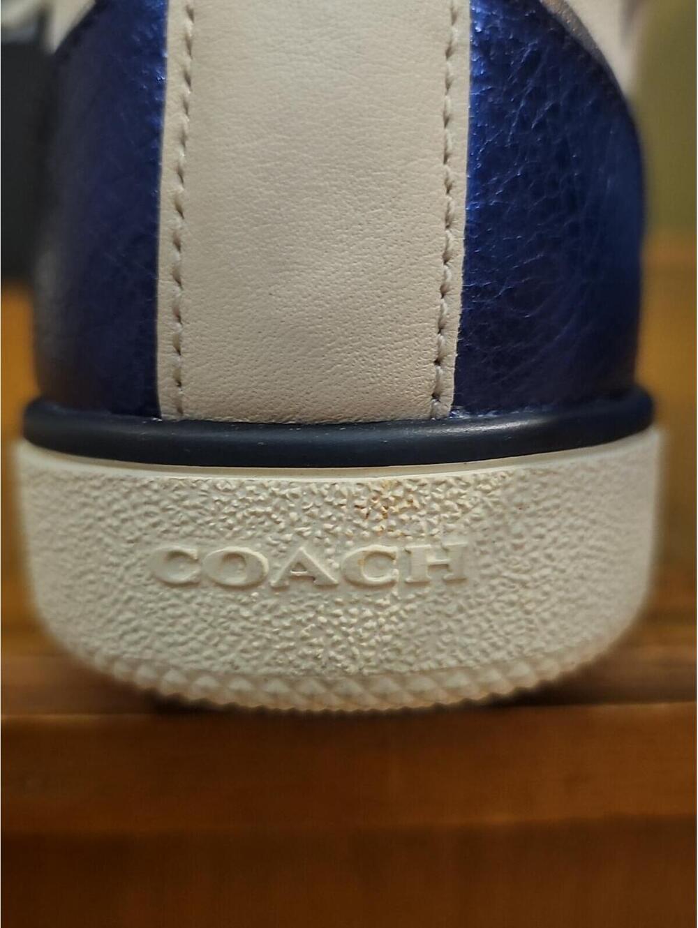 COACH Shearling Nappa Leather Lace Up Hightop Sneakers Shoes Women's Sz 5 NEW - Picture 9 of 14